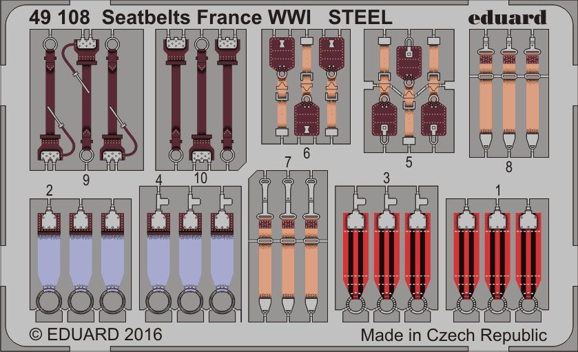 Eduard 49108 1:48 Seatbelts France WWI STEEL