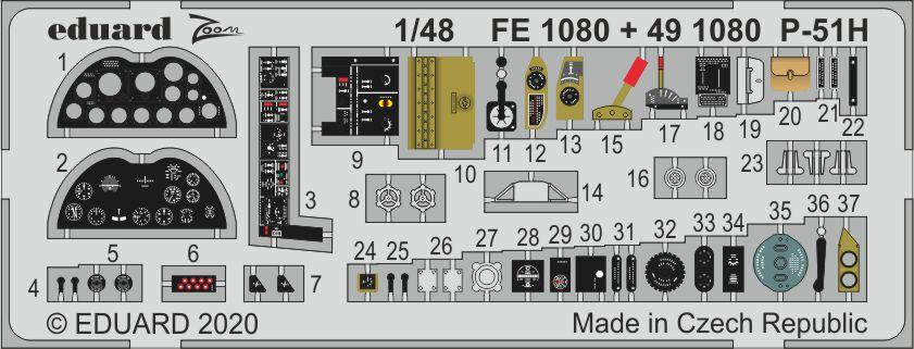 Eduard 491080 1:48 North-American P-51H Mustang Detailing Set