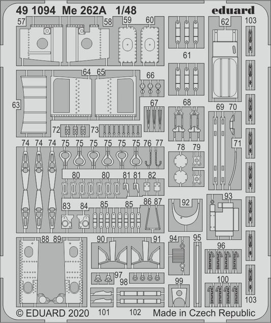 Eduard 491094 1:48 Messerschmitt Me-262A Detailing Set