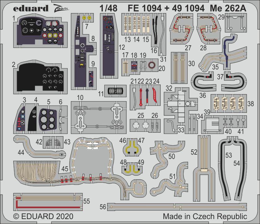 Eduard 491094 1:48 Messerschmitt Me-262A Detailing Set