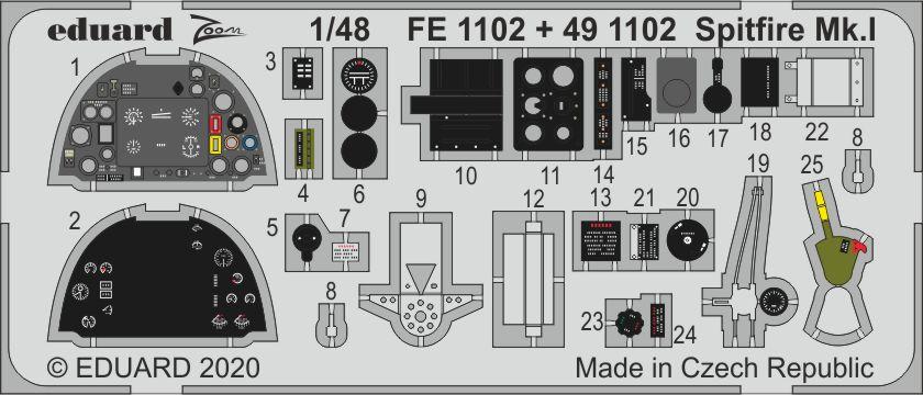 Eduard 491102 1:48 Supermarine Supermarine Mk.I Detailing Set