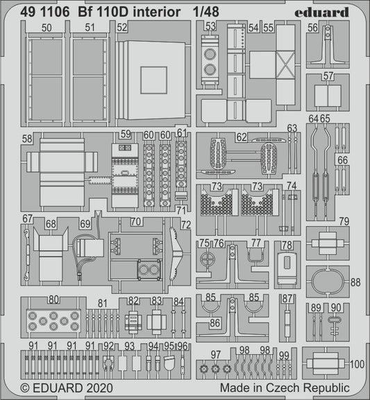 Eduard 491106 1:48 Messerschmitt Bf-110D Interior