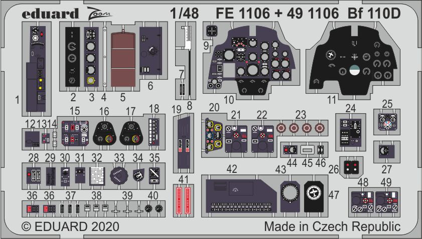 Eduard 491106 1:48 Messerschmitt Bf-110D Interior