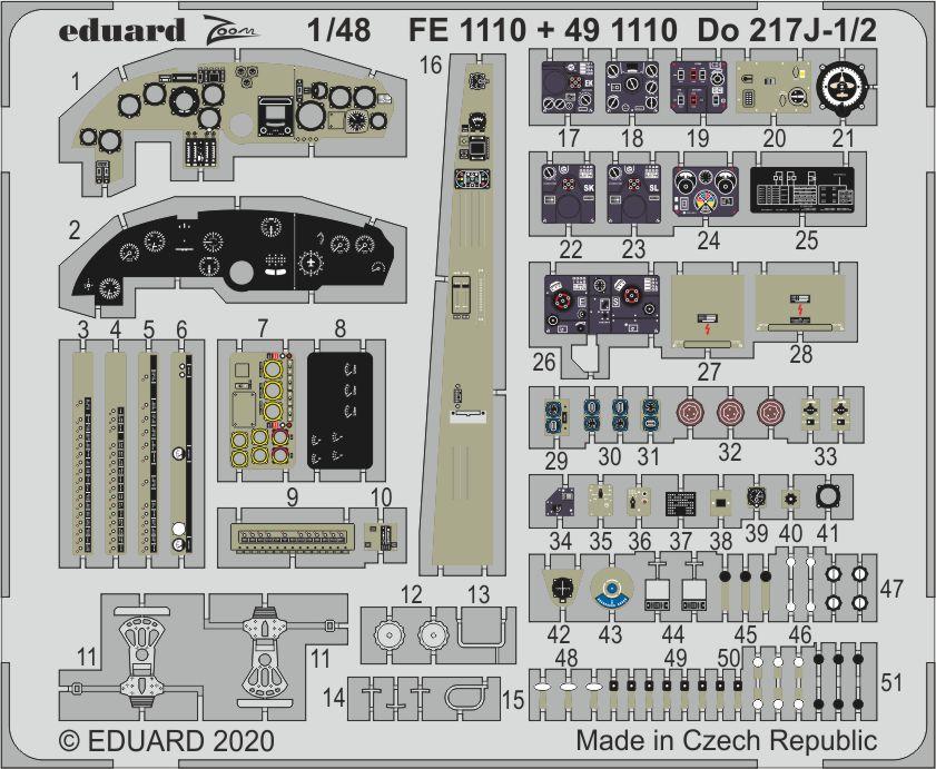 Eduard 491110 1:48 Dornier Do-217J-1 Detailing Set