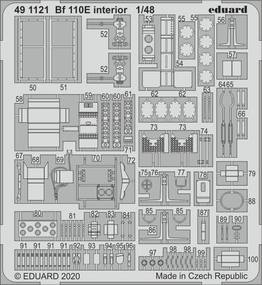 Eduard 491121 1:48 Messerschmitt Bf-110E NACHTJAGER Interior