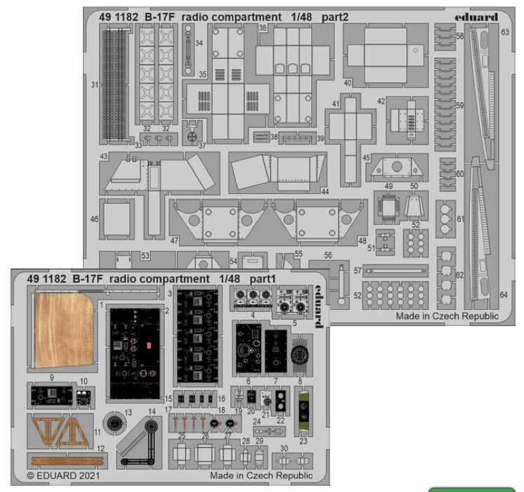 Eduard 491182 1:48 Boeing B-17F Flying Fortress radio compartment