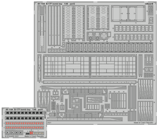 Eduard 491184 1:48 B-17F Flying Fortress bomb bay