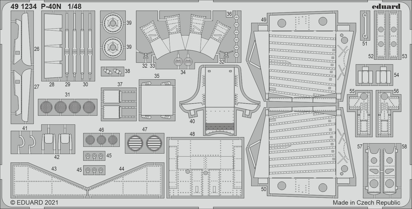 Eduard 491234 1:48 Curtiss P-40N Warhawk Detailing Set