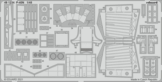 Eduard 491234 1:48 Curtiss P-40N Warhawk Detailing Set