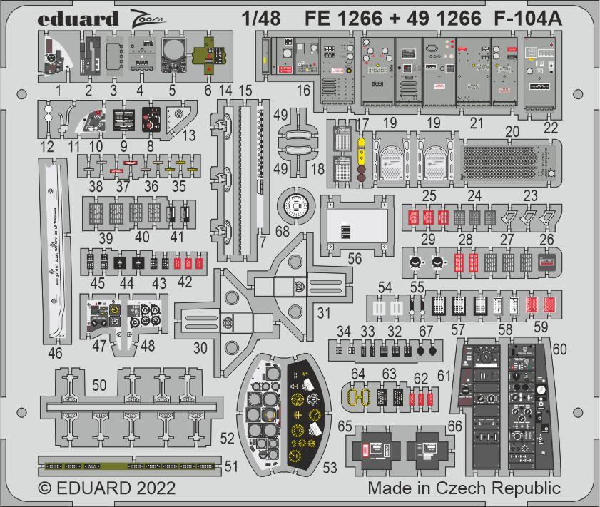 Eduard 491266 1:48 Lockheed F-104A Starfighter Detailing Set