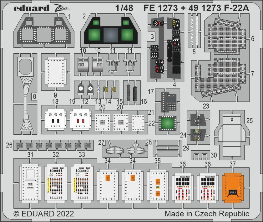 Eduard 491273 1:48 Lockheed-Martin F-22A Detailing Set