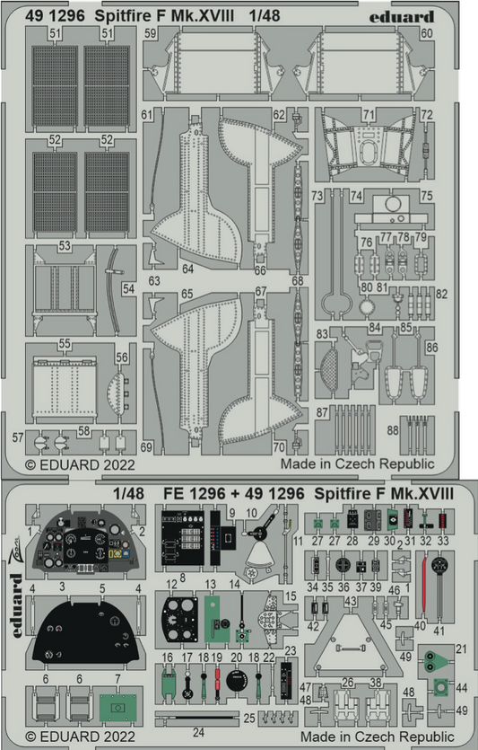 Eduard 491296 1:48 Supermarine Spitfire F Mk.XVIII Detailing Set