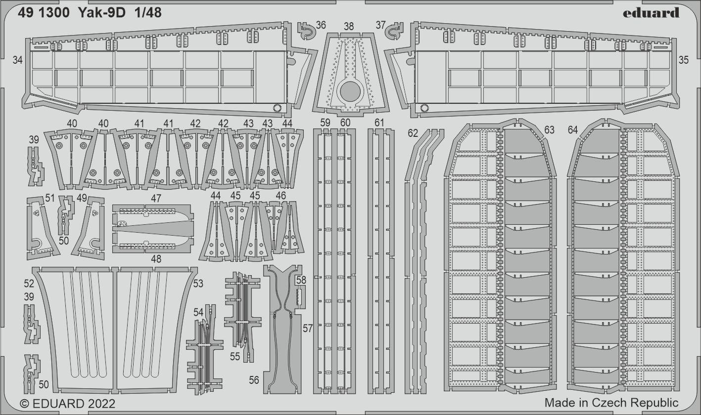 Eduard 491300 1:48 Yakovlev Yak-9D Detailing Set