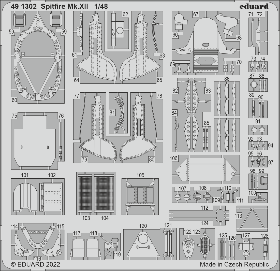 Eduard 491302 1:48 Supermarine Spitfire Mk.XII Detailing Set