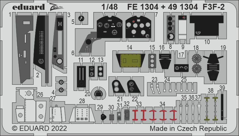 Eduard 491304 1:48 Grumman F3F-2 Detailing Set