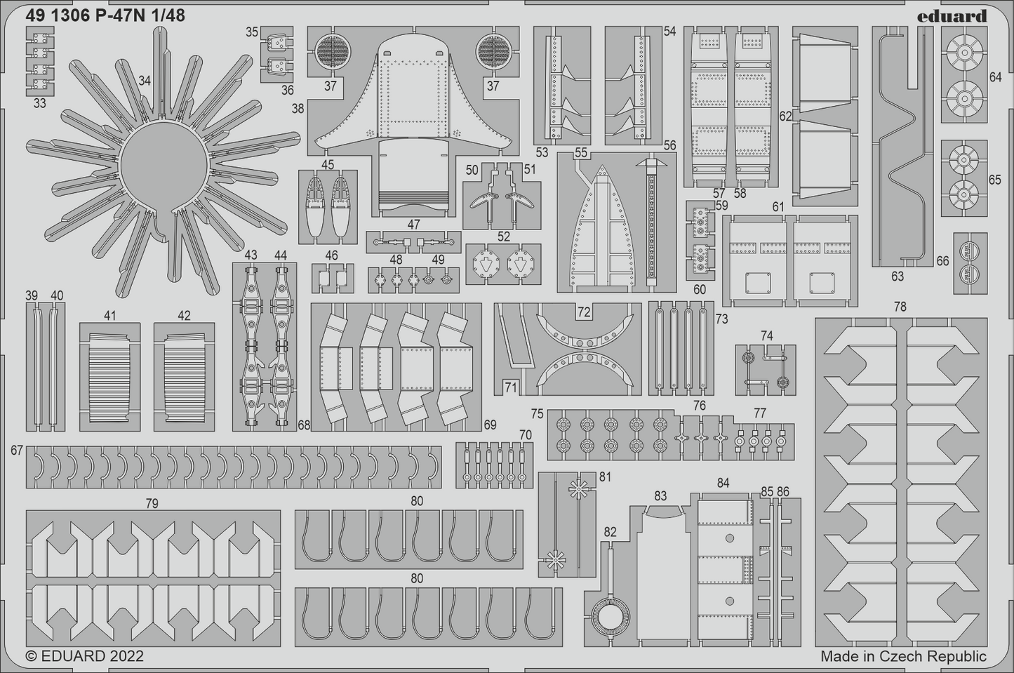 Eduard 491306 1:48 Republic P-47N Thunderbolt Detailing Set