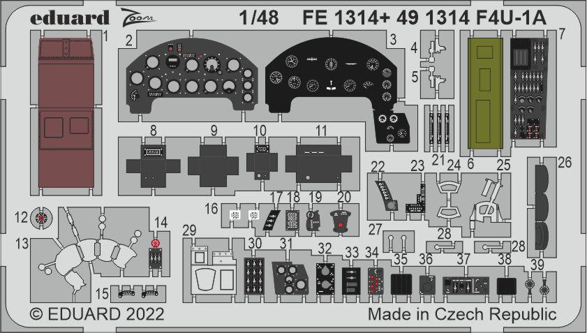 Eduard 491314 1:48 Vought F4U-1A Corsair Detailing Set