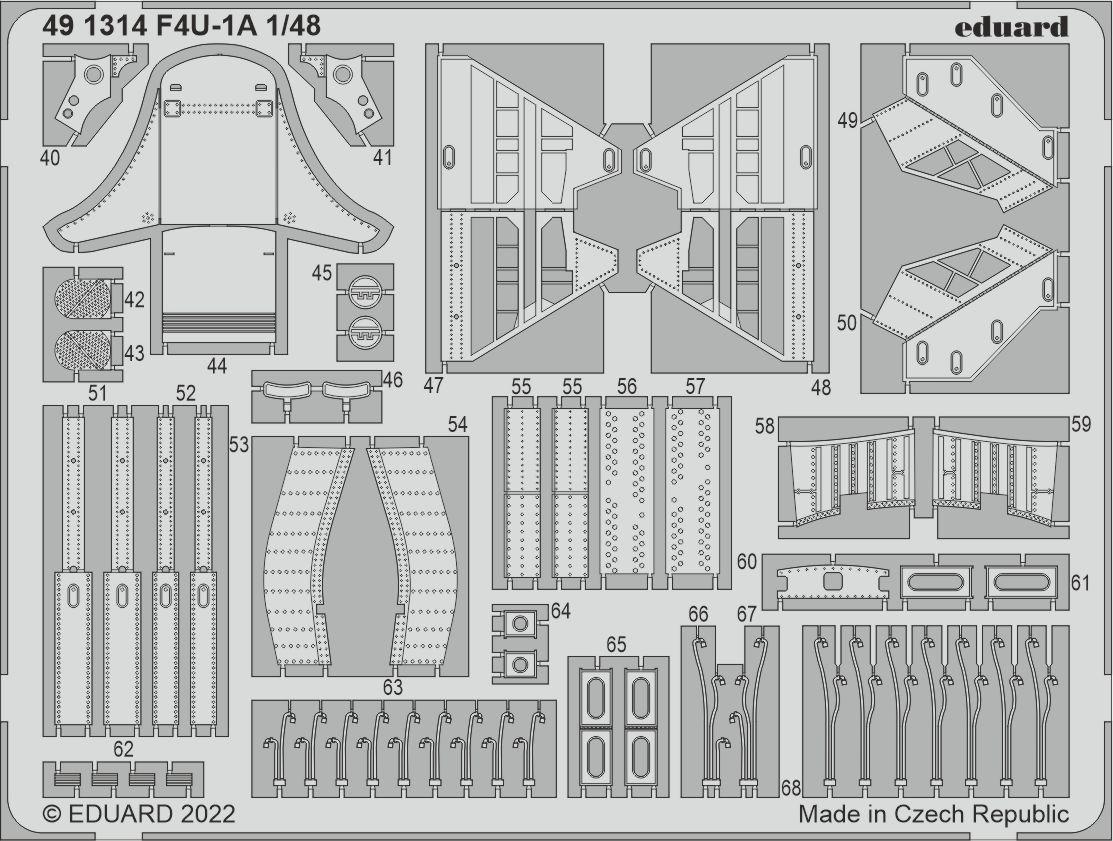 Eduard 491314 1:48 Vought F4U-1A Corsair Detailing Set