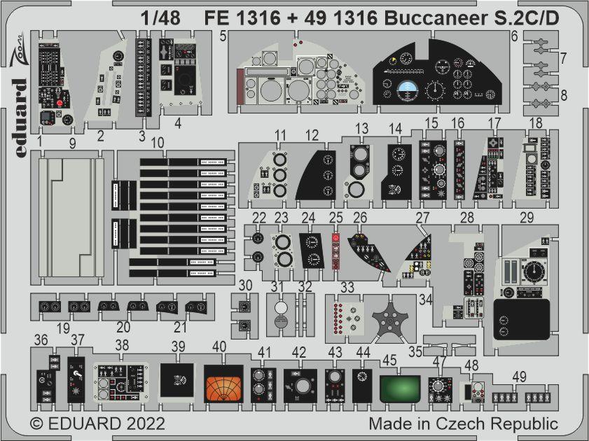 Eduard 491316 1:48 Blackburn Buccaneer S.2C/D Detailing Set