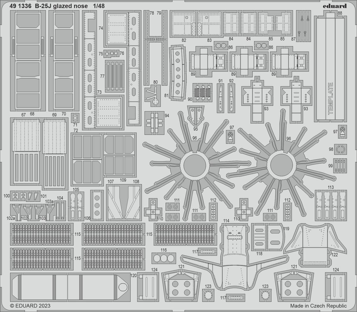 Eduard 491336 1:48 North-American B-25J Mitchell glazed nose