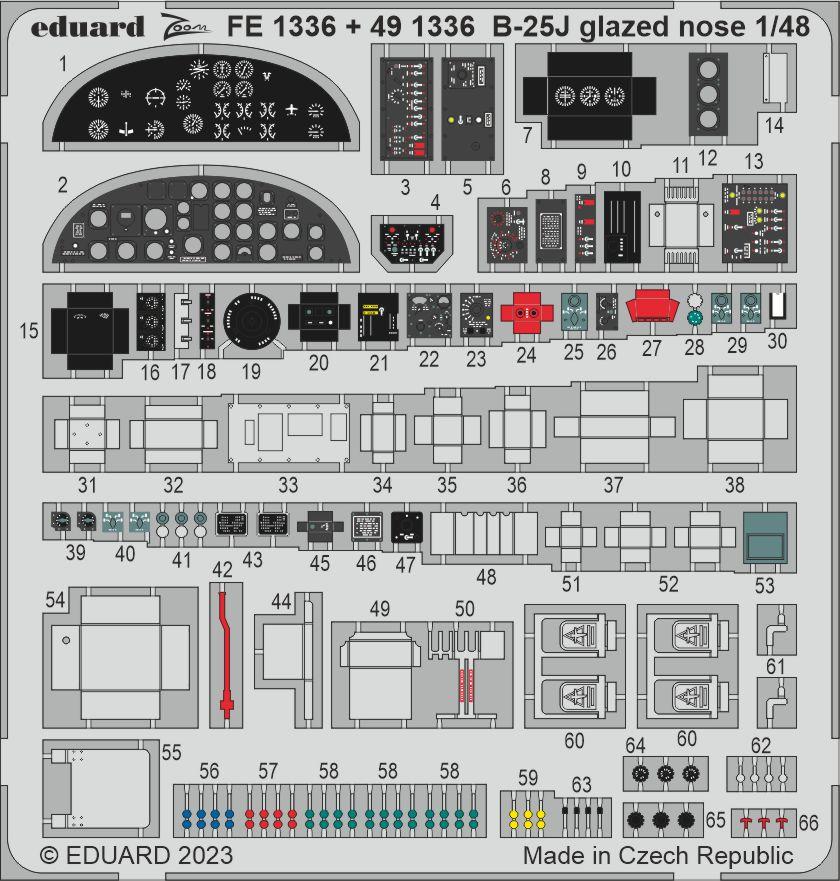 Eduard 491336 1:48 North-American B-25J Mitchell glazed nose