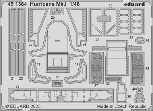 Eduard 491364 1:48 Hawker Hurricane Mk.I to be used with Hobby Boss