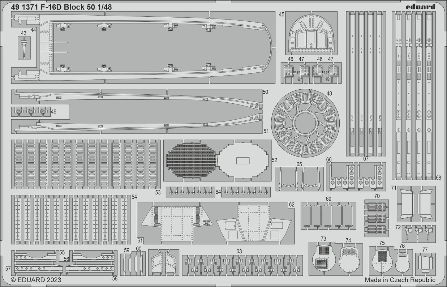 Eduard 491371 1:48 F-16D Block 50 to be used with Kinetic