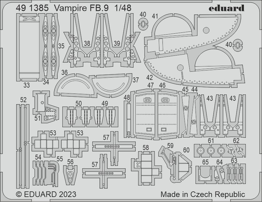 Eduard 491385 1:48 de Havilland Vampire FB.9 for Airfix