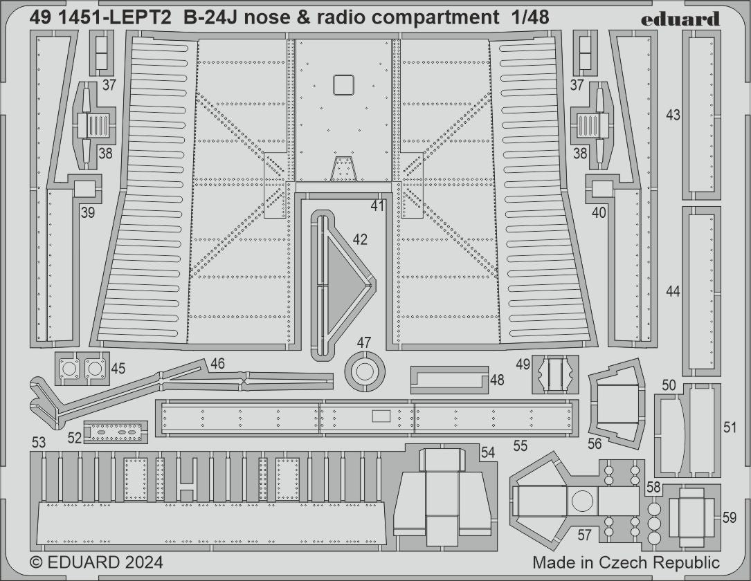 Eduard 491451 1:48 Consolidated B-24J Liberator nose & radio compartment