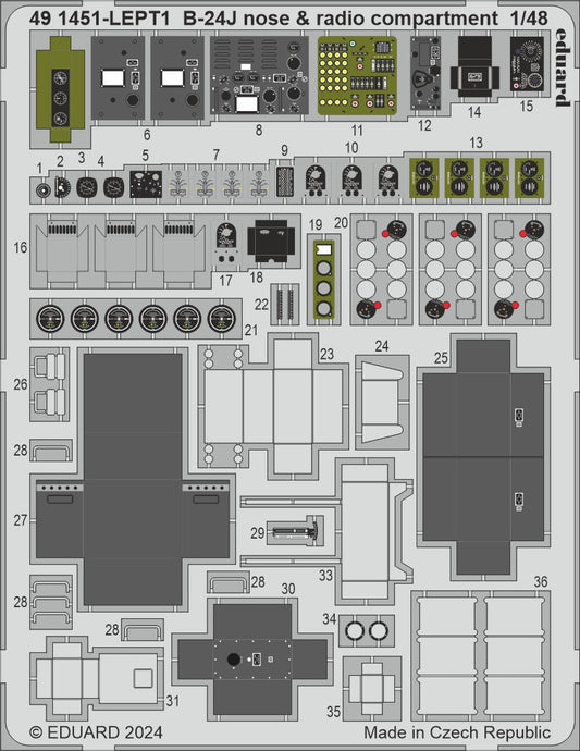 Eduard 491451 1:48 Consolidated B-24J Liberator nose & radio compartment