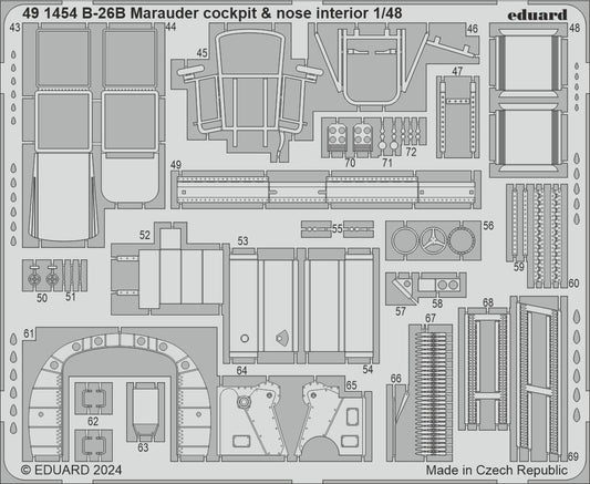 Eduard 491454 1:48 Martin B-26B Marauder cockpit and nose interior