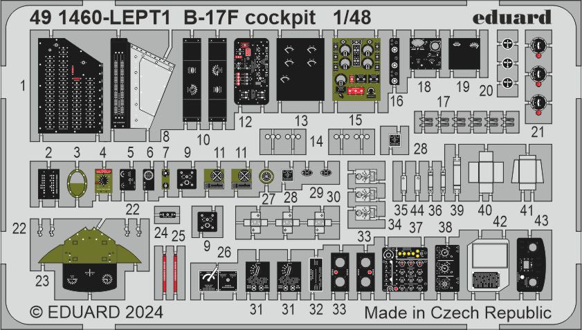 Eduard 491460 1:48 Boeing B-17F Flying Fortress cockpit