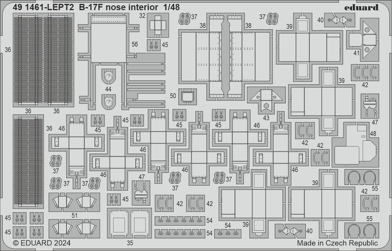 Eduard 491461 1:48 Boeing B-17F Flying Fortress nose interior