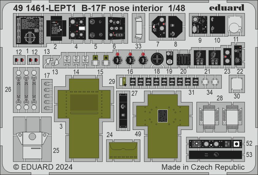 Eduard 491461 1:48 Boeing B-17F Flying Fortress nose interior