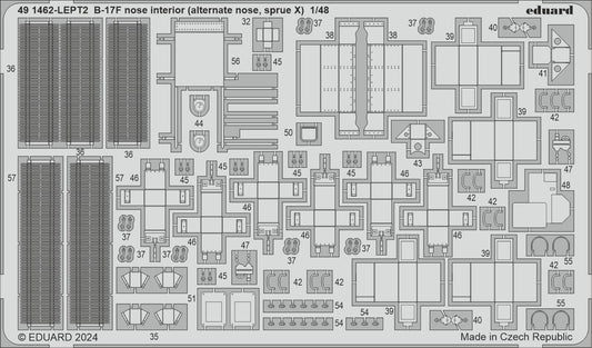 Eduard 491462 1:48 Boeing B-17F Flying Fortress nose interior (alternate nose, sprue X)