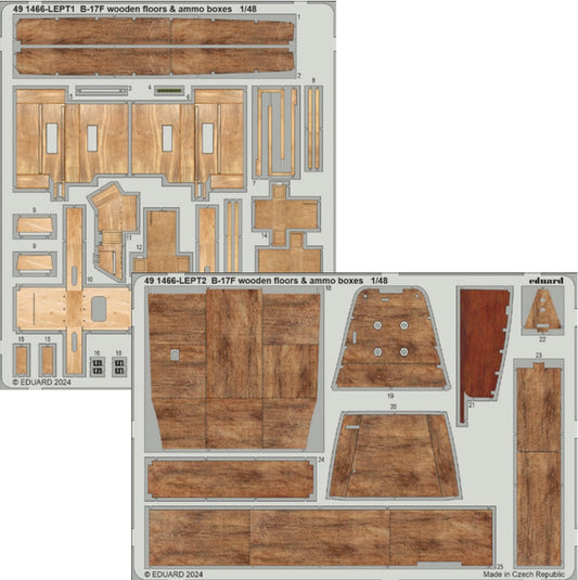 Eduard 491466 1:48 Boeing B-17F Flying Fortress wooden floors & ammo boxes