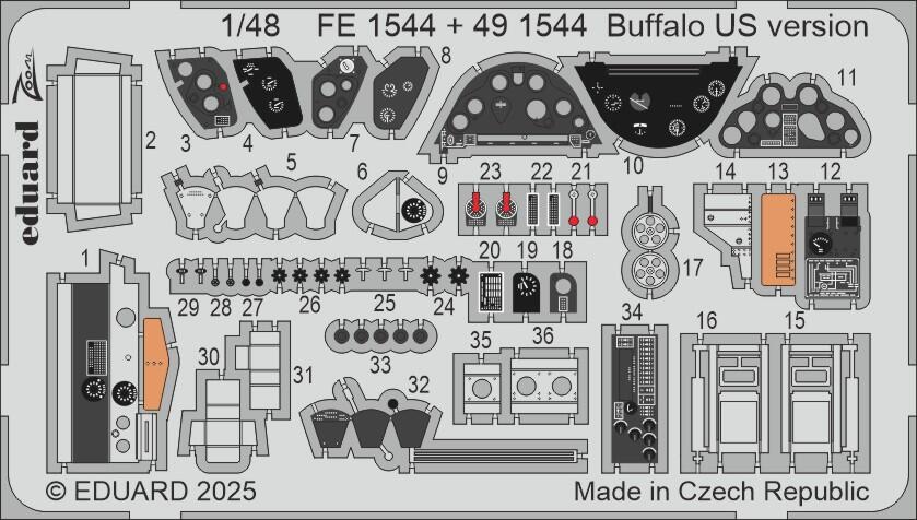 Eduard 491544 1:48 Brewster F2A-2 Buffalo US Version
