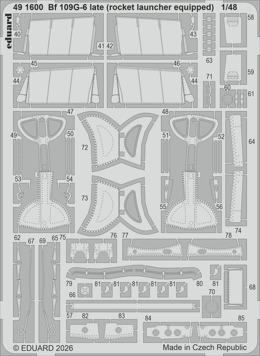 Eduard 491600 1:48 Messerschmitt Bf-109G-6 late (rocket launcher equipped)