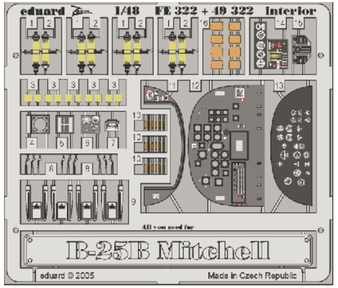 Eduard 49322 1:48 North-American B-25B Mitchell interior