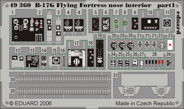 Eduard 49360 1:48 B-17G Flying Fortress nose interior