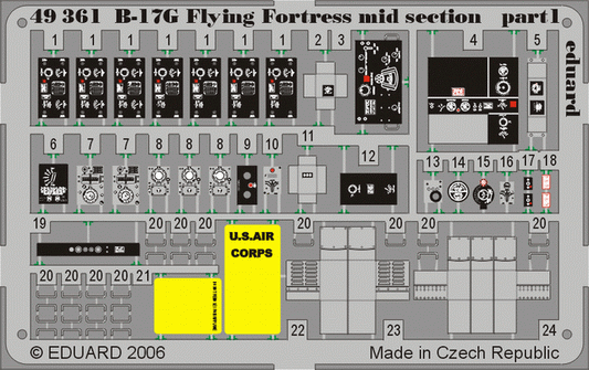 Eduard 49361 1:48 B-17G Flying Fortress mid section interior