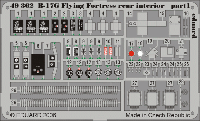 Eduard 49362 1:48 B-17G Flying Fortress rear interior