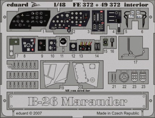 Eduard 49372 1:48 Martin B-26 Marauder interior