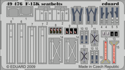 Eduard 49476 1:48 McDonnell F-15K Eagle seatbelts