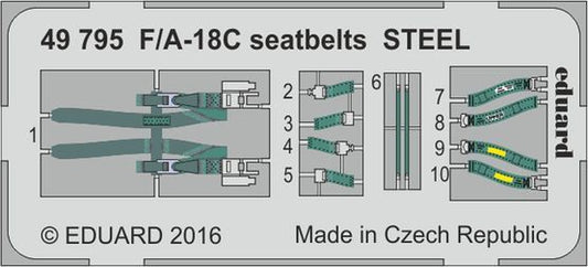 Eduard 49795 1:48 McDonnell-Douglas F/A-18C Hornet: seatbelts STEEL