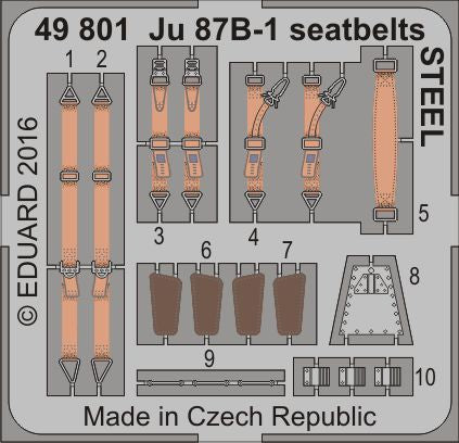 Eduard 49801 1:48 Junkers Ju-87B-1 Stuka seatbelts STEEL