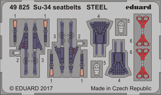 Eduard 49825 1:48 Sukhoi Su-34 Fullback seatbelts STEEL