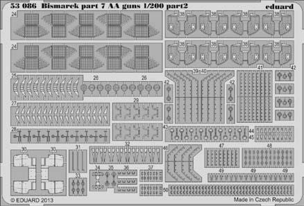 Eduard 53086 1:200 Bismarck 1941 part 7 - AA guns