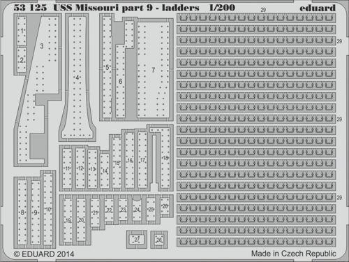 Eduard 53125 1:200 USS Missouri BB-63 part 9 - ladders