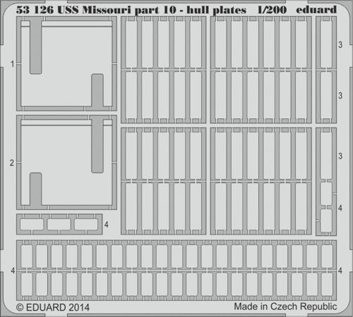 Eduard 53126 1:200 USS Missouri BB-63 part 10 - hull plates